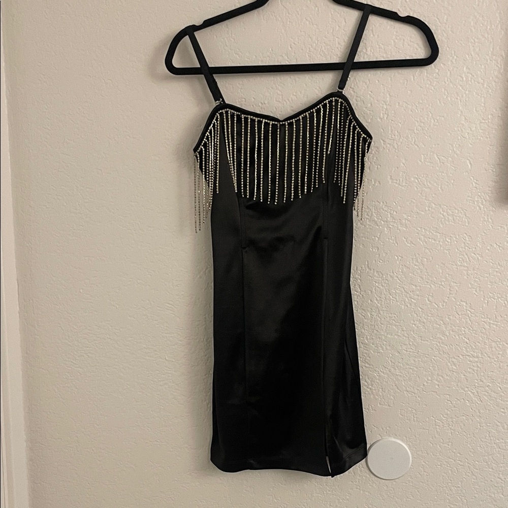 Forever 21 Black Mini Dress with Silver Accents